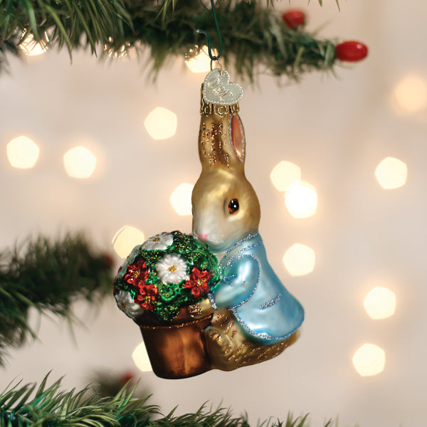 Peter Rabbit With Flower Pot Ornament