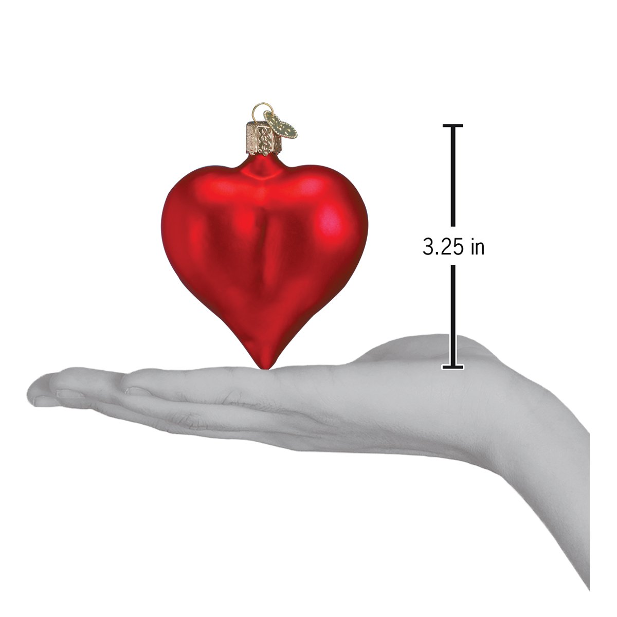 Large Matte Red Heart Ornament