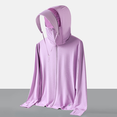 Women's UPF 50+ Sun Protection Jacket | Lightweight Full-Cover Cooling Sun Hoodie with Face Mask & Brim