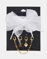 SHOE LACES AND CHARMS WHITE